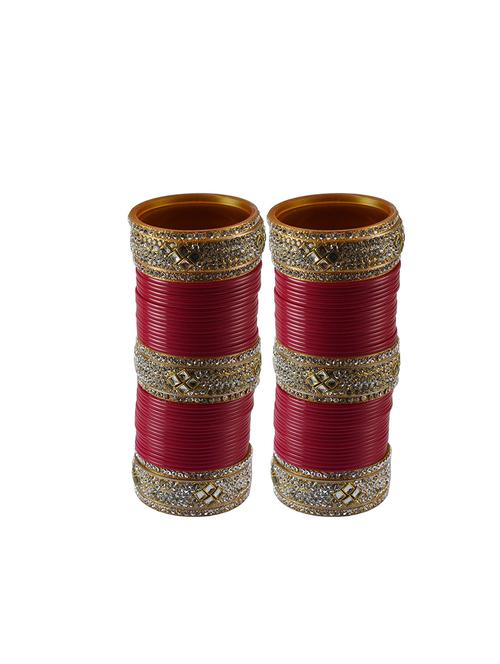 magenta stone stud acrylic bangle with very extra large size - 18780027 - Very Small Image - 1