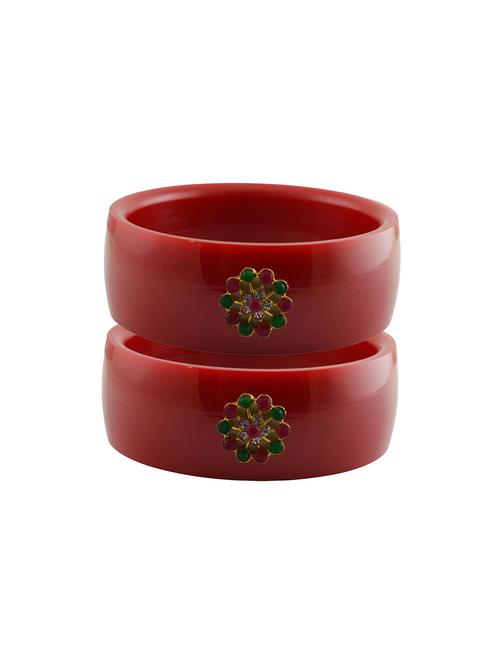 red coloured stone stud acrylic bangle with very extra large size - 18780037 - Very Small Image - 1