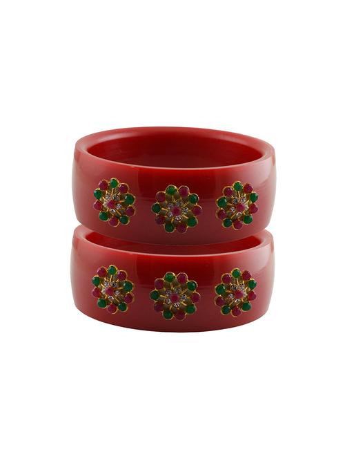 red stone stud acrylic bangle with very extra large size - 18780042 - Very Small Image - 1