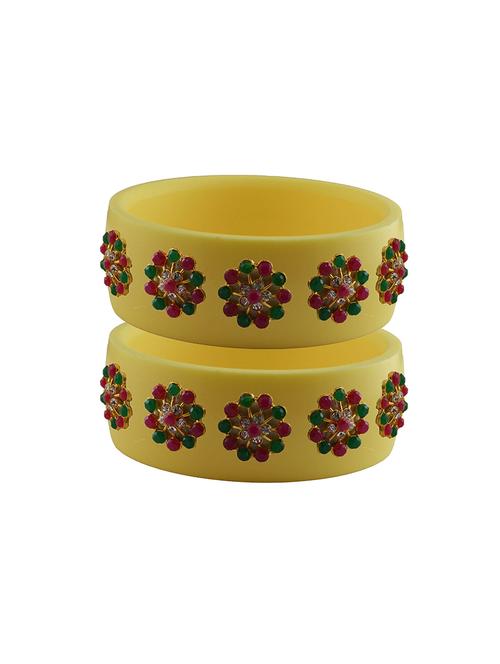 yellow stone stud acrylic bangle with very extra large size - 18780048 - Very Small Image - 1