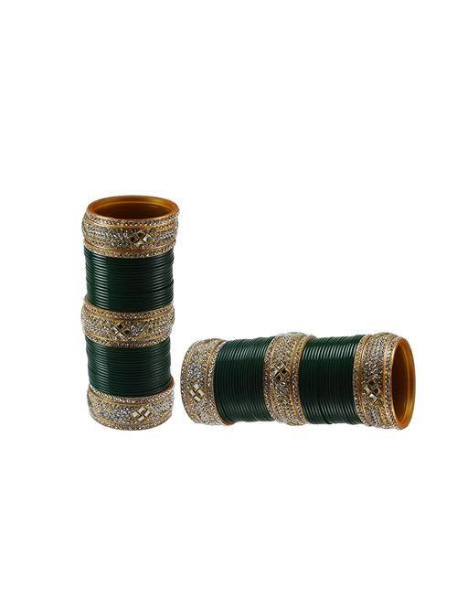 dark green stone stud acrylic bangle with extra large size - 18780064 - Very Small Image - 1