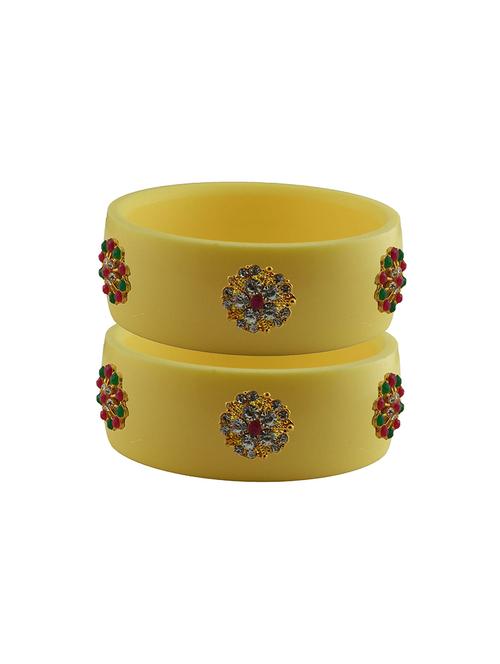 yellow stone stud acrylic bangle with very extra large size - 18780076 - Very Small Image - 1