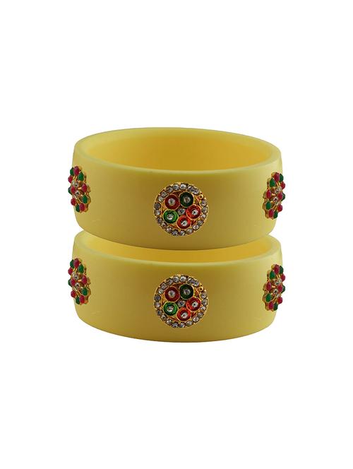 yellow stone stud acrylic bangle with very extra large size - 18780094 - Very Small Image - 1