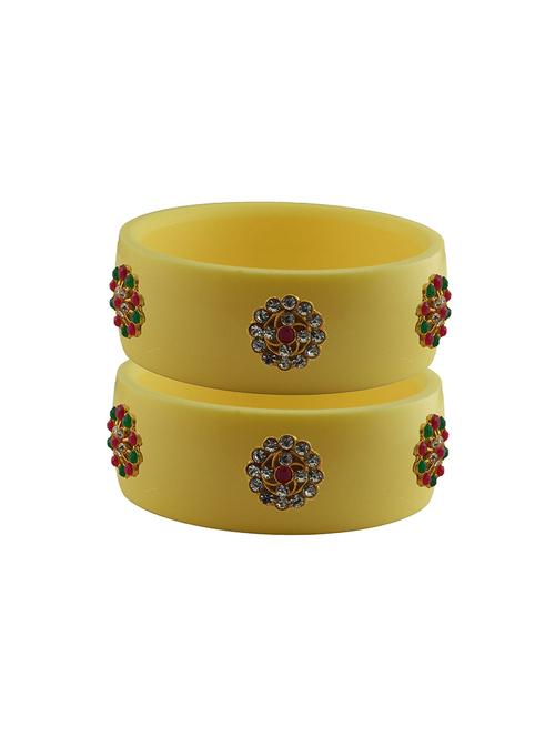 yellow stone stud acrylic bangle with very extra large size - 18780104 - Very Small Image - 1