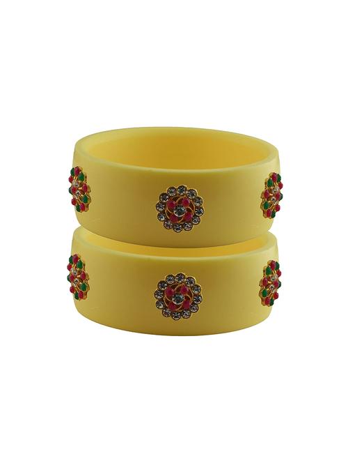 yellow stone stud acrylic bangle with very extra large size - 18780115 - Very Small Image - 1