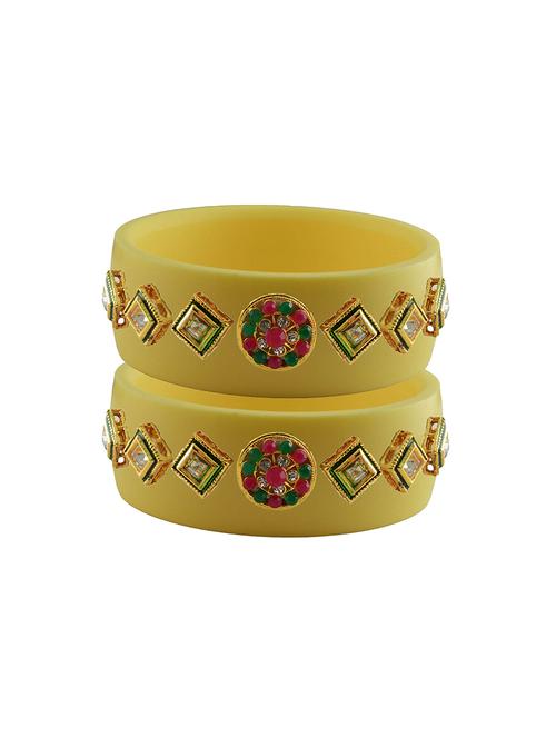 yellow stone stud acrylic bangle with very extra large size - 18780153 - Very Small Image - 1