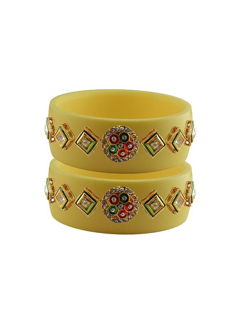 yellow stone stud acrylic bangle with very extra large size - 18780158 - Very Small Image - 1