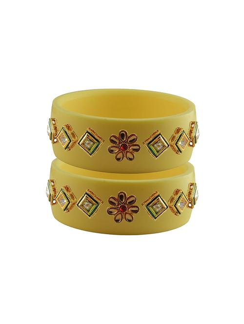 yellow stone stud acrylic bangle with very extra large size - 18780161 - Very Small Image - 1