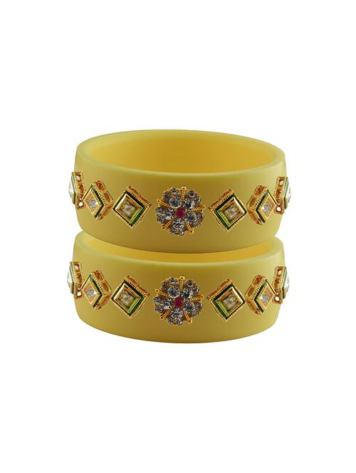 yellow stone stud acrylic bangle with very extra large size - 18780176 - Very Small Image - 1