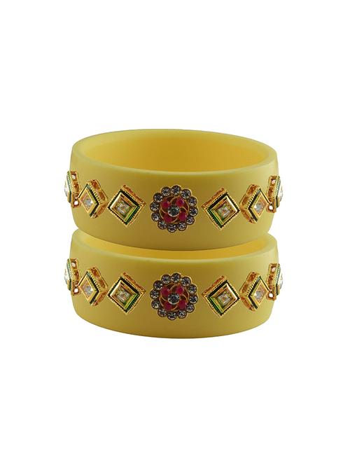 yellow stone stud acrylic bangle with very extra large size - 18780178 - Very Small Image - 1