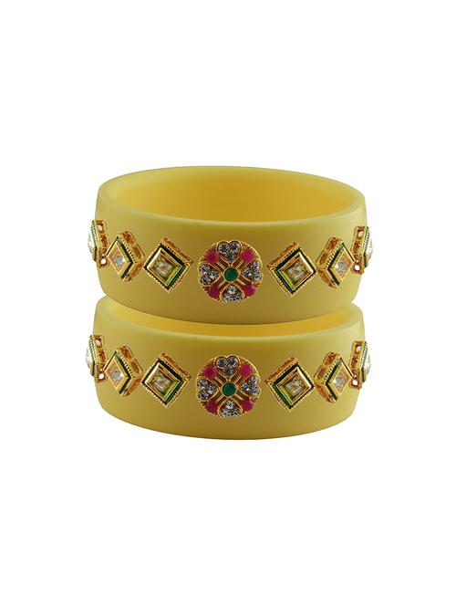 yellow stone stud acrylic bangle with very extra large size - 18780181 - Very Small Image - 1