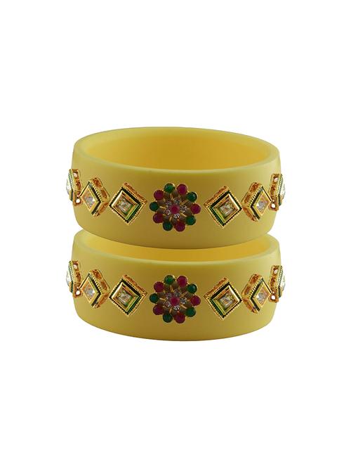 yellow stone stud acrylic bangle with very extra large size - 18780184 - Very Small Image - 1