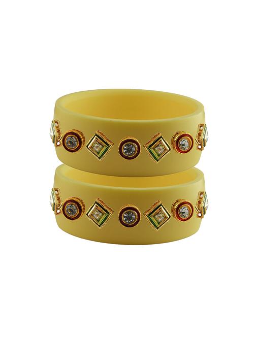 yellow stone stud acrylic bangle with very extra large size - 18780186 - Very Small Image - 1