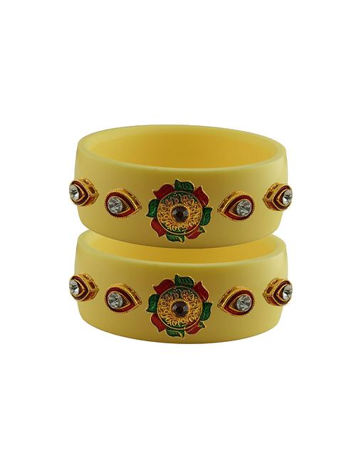yellow stone stud acrylic bangle with very extra large size - 18780199 - Very Small Image - 1