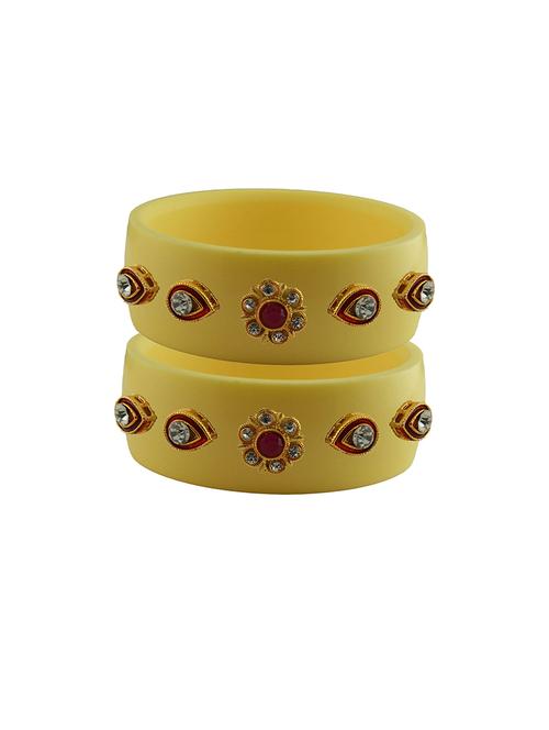 yellow stone stud acrylic bangle with very extra large size - 18780217 - Very Small Image - 1