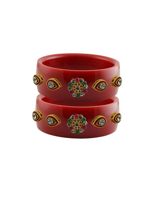 red stone stud acrylic bangle with very extra large size - 18780229 - Very Small Image - 1