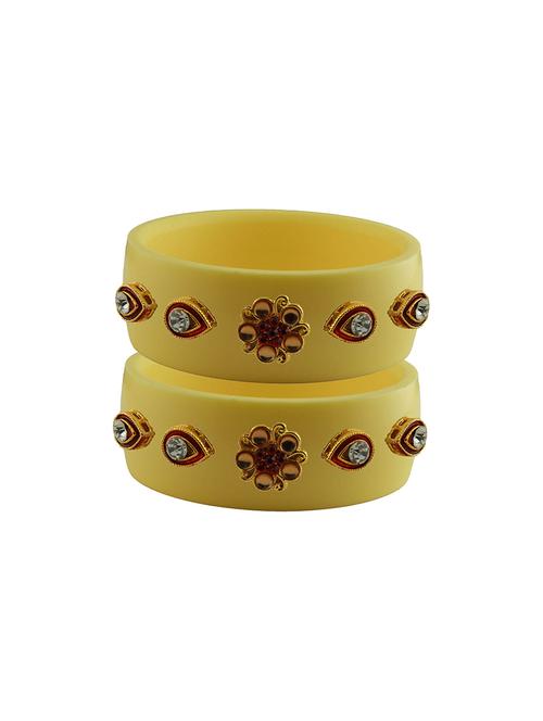 yellow stone stud acrylic bangle with very extra large size - 18780240 - Very Small Image - 1