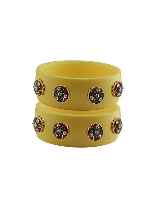 yellow stone stud acrylic bangle with very extra large size - 18780266 - Very Small Image - 1