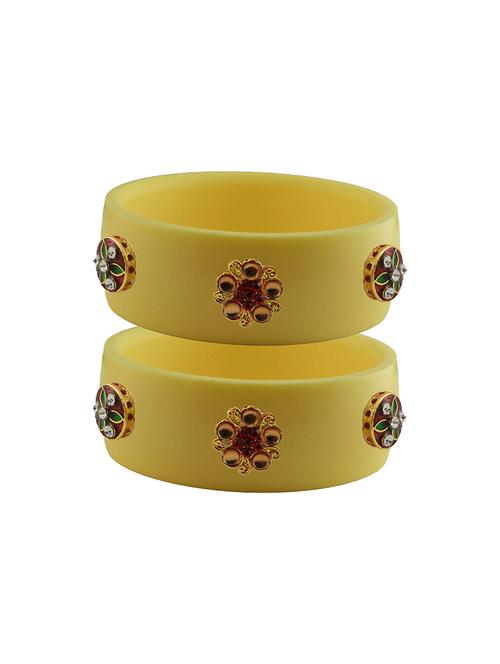 yellow stone stud acrylic bangle with very extra large size - 18780284 - Very Small Image - 1