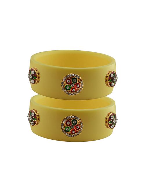yellow stone stud acrylic bangle with very extra large size - 18780300 - Very Small Image - 1