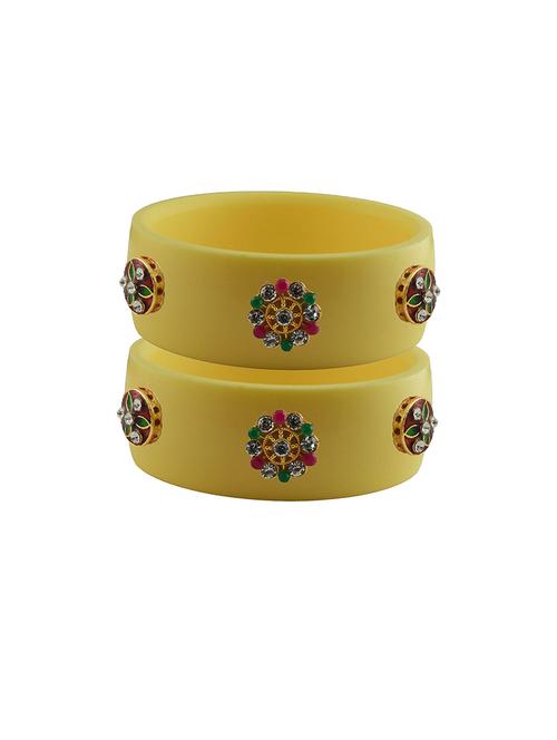 yellow stone stud acrylic bangle with very extra large size - 18780305 - Very Small Image - 1