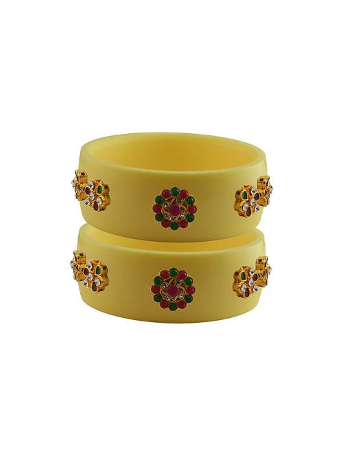 yellow stone stud acrylic bangle with very extra large size - 18780359 - Very Small Image - 1