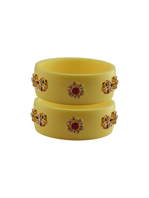 cream stone stud acrylic bangle with very extra large size - 18780364 - Very Small Image - 1