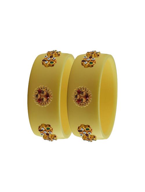 yellow stone stud acrylic bangle with very extra large size - 18780369 - Very Small Image - 1