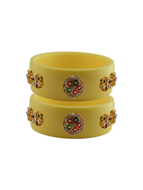 yellow stone stud acrylic bangle with very extra large size - 18780372 - Very Small Image - 1