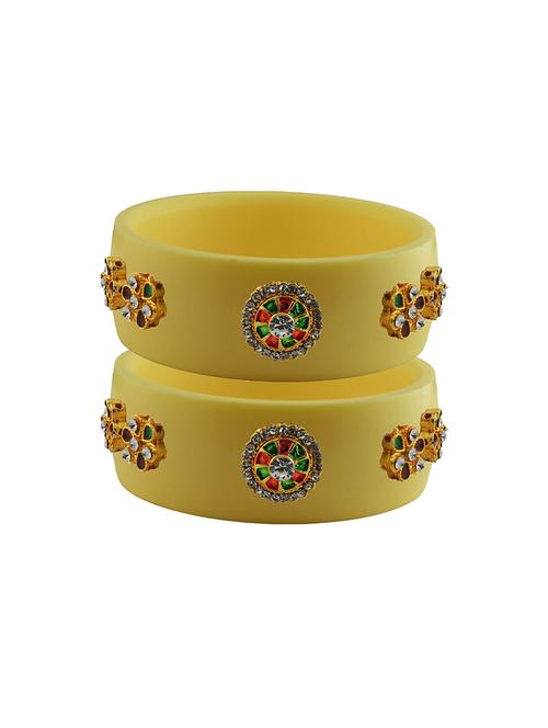 yellow stone stud acrylic bangle with very extra large size - 18780385 - Very Small Image - 1