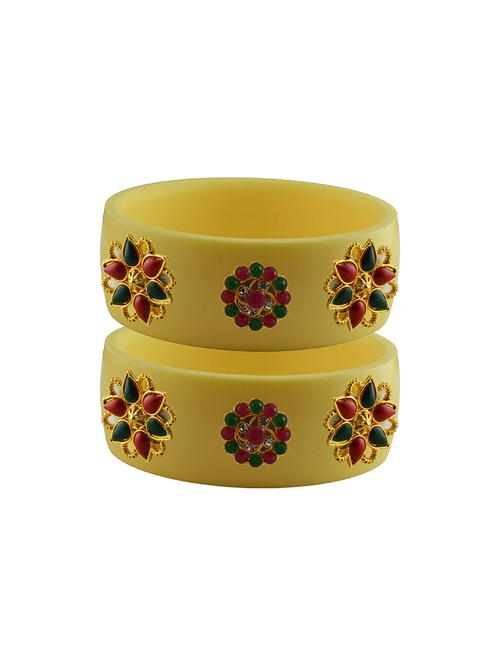 yellow stone stud acrylic bangle with very extra large size - 18780429 - Very Small Image - 1