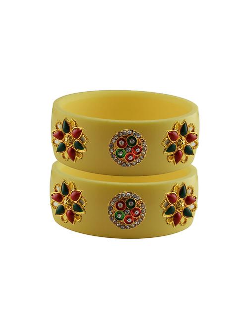 cream stone stud acrylic bangle with very extra large size - 18780442 - Very Small Image - 1