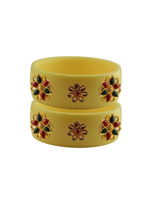 yellow stone stud acrylic bangle with very extra large size - 18780444 - Very Small Image - 1