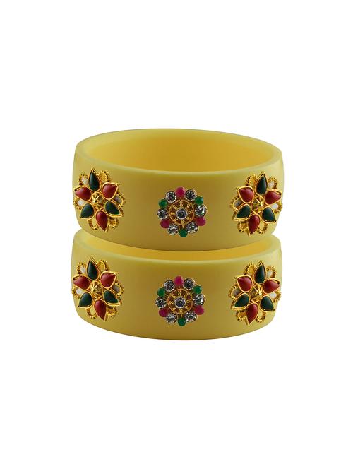 yellow stone stud acrylic bangle with very extra large size - 18780447 - Very Small Image - 1