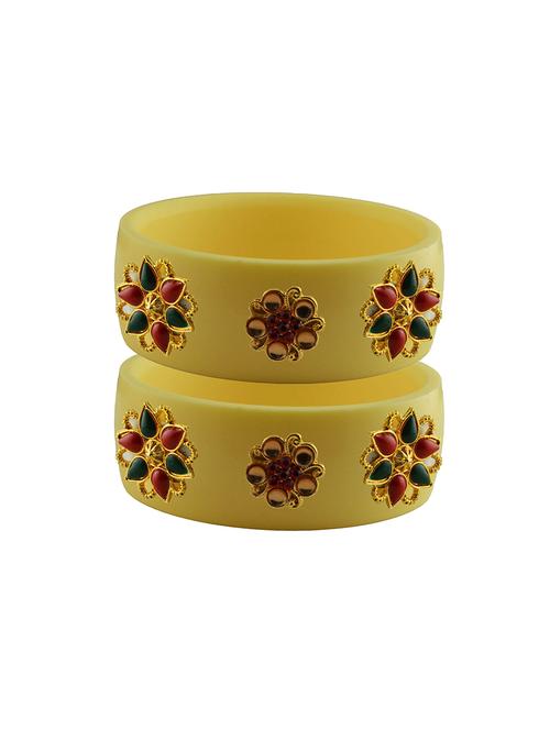 yellow stone stud acrylic bangle with very extra large size - 18780457 - Very Small Image - 1
