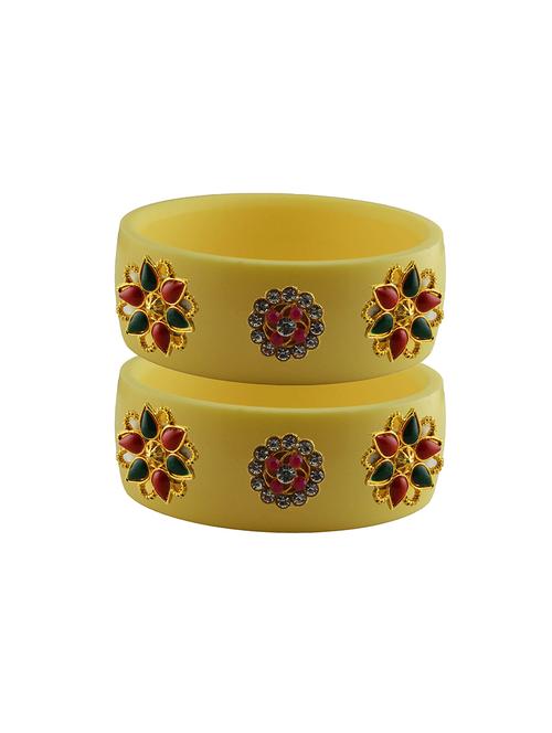 yellow stone stud acrylic bangle with very extra large size - 18780462 - Very Small Image - 1