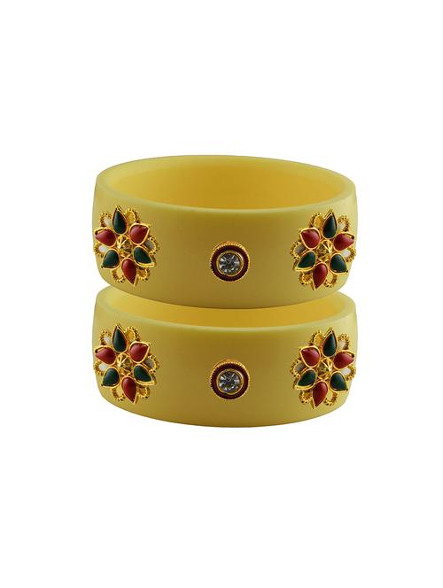 yellow stone stud acrylic bangle with very extra large size - 18780473 - Very Small Image - 1