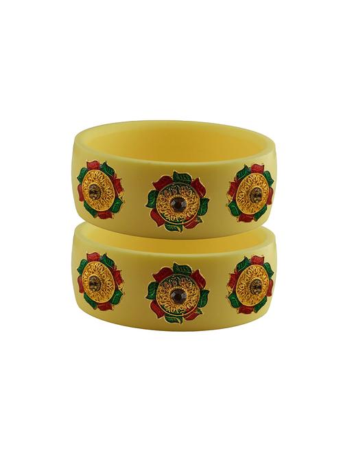 yellow stone stud acrylic bangle with very extra large size - 18780483 - Very Small Image - 1
