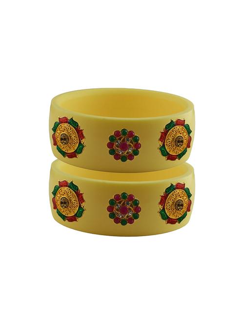 yellow stone stud acrylic bangle with very extra large size - 18780496 - Very Small Image - 1