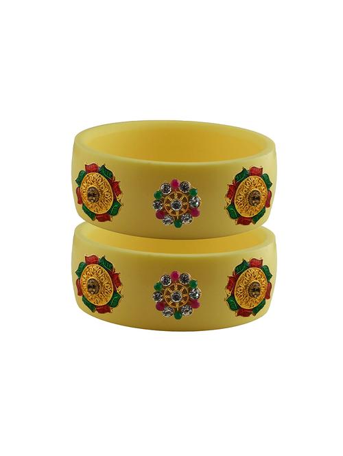 cream stone stud acrylic bangle with very extra large size - 18780514 - Very Small Image - 1