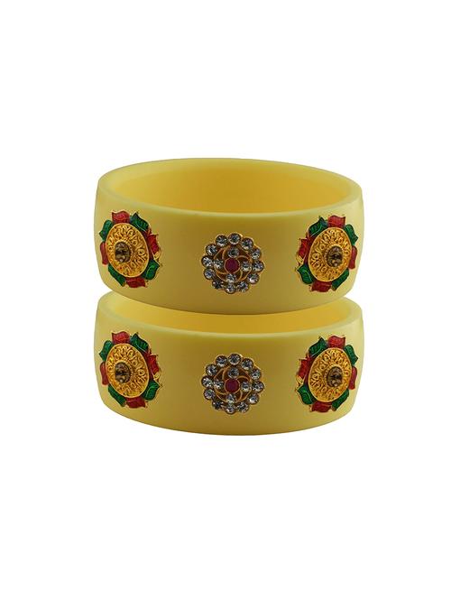 cream stone stud acrylic bangle with very extra large size - 18780519 - Very Small Image - 1