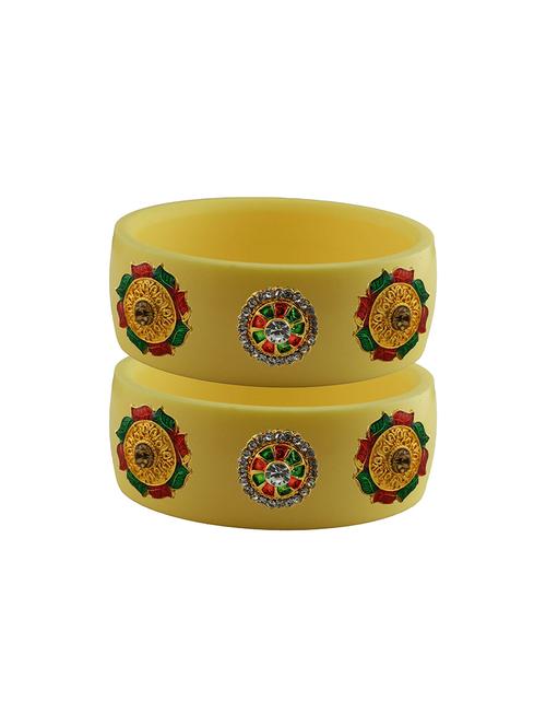 cream stone stud acrylic bangle with very extra large size - 18780522 - Very Small Image - 1
