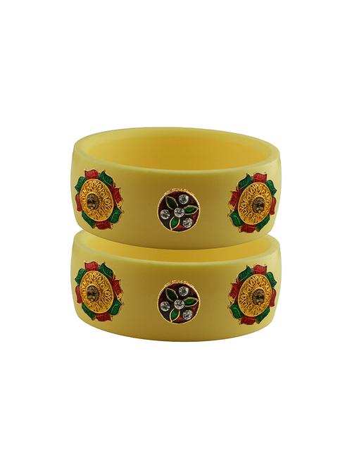 cream stone stud acrylic bangle with very extra large size - 18780545 - Very Small Image - 1