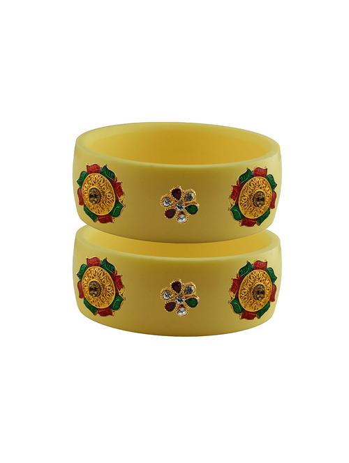 cream stone stud acrylic bangle with very extra large size - 18780548 - Very Small Image - 1
