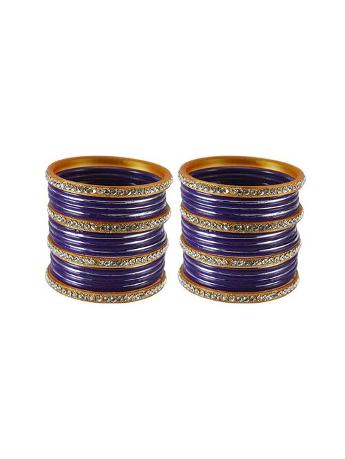 dark purple stone stud brass bangle - 18780549 - Very Small Image - 1