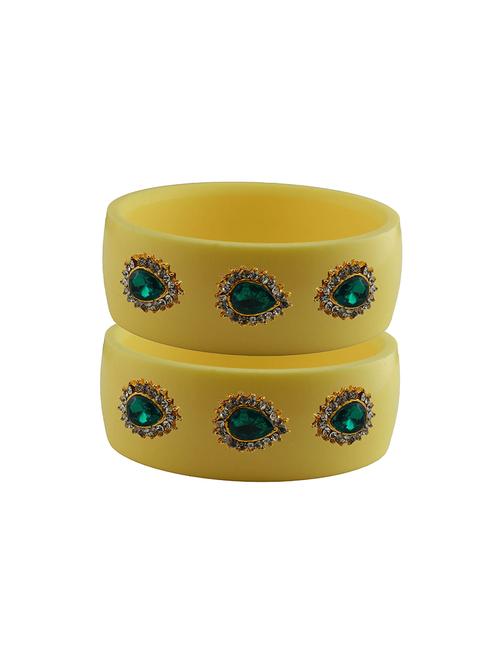 cream stone stud acrylic bangle with very extra large size - 18780559 - Very Small Image - 1