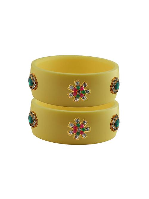 cream stone stud acrylic bangle with very extra large size - 18780568 - Very Small Image - 1