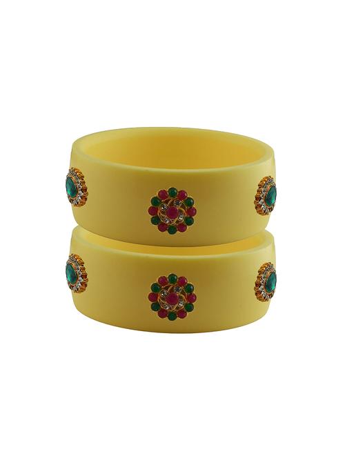 cream stone stud acrylic bangle with very extra large size - 18780573 - Very Small Image - 1