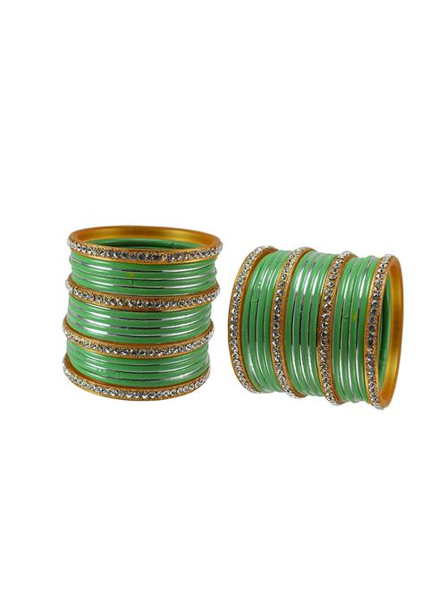 parrot green stone stud brass bangle - 18780589 - Very Small Image - 1