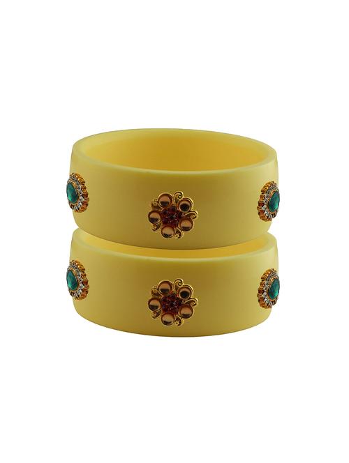 cream stone stud acrylic bangle with very extra large size - 18780599 - Very Small Image - 1